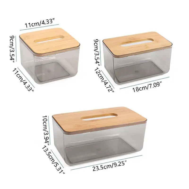 Wooden Cover Tissue Box – Bamboo & Plastic Holder🌿🌿